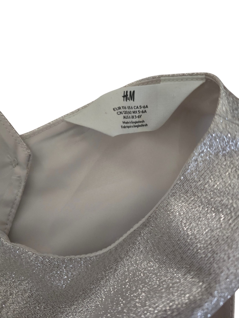 H&M Shimmery Silver Bow-Accent Formal Dress - Picture 5 of 5